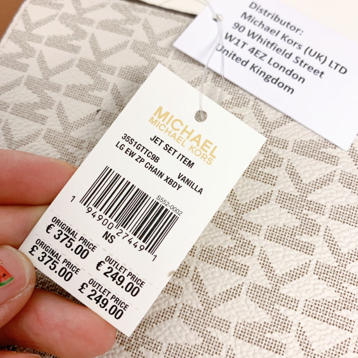 MICHAEL KORS 35S1GTTC9B Jet Set Large Logo Crossbody Bag In Vanilla MICHAEL KORS 35S1GTTC9B Jet Set Large Logo Crossbody Bag In Vanilla